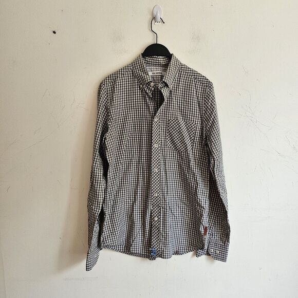 Ben Sherman The Original Gingham Green White Check Long Sleeve Shirt Size S - Picture 1 of 8